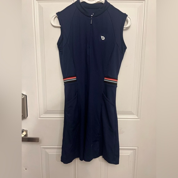 Baleaf Dresses & Skirts - Chic Navy Athletic Sleeveless Dress with Striped Details by Baleaf Size Small